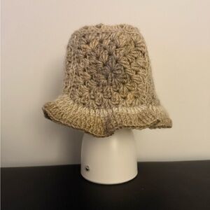Handcrafted Beige Crochet Bucket Hat